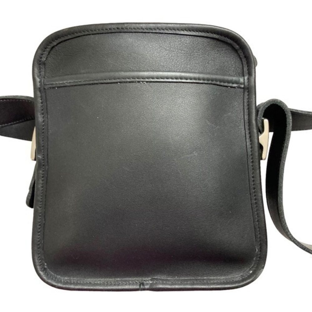 Coach Vintage Black Leather ZIPPER 9817 Small Shoulder Camera Bag USA nickel